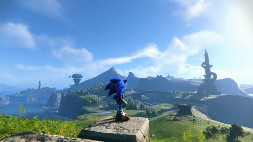 Sonic menerobos dunia terbuka yang kosong dalam gameplay Frontiers baru • Nintendo Connect