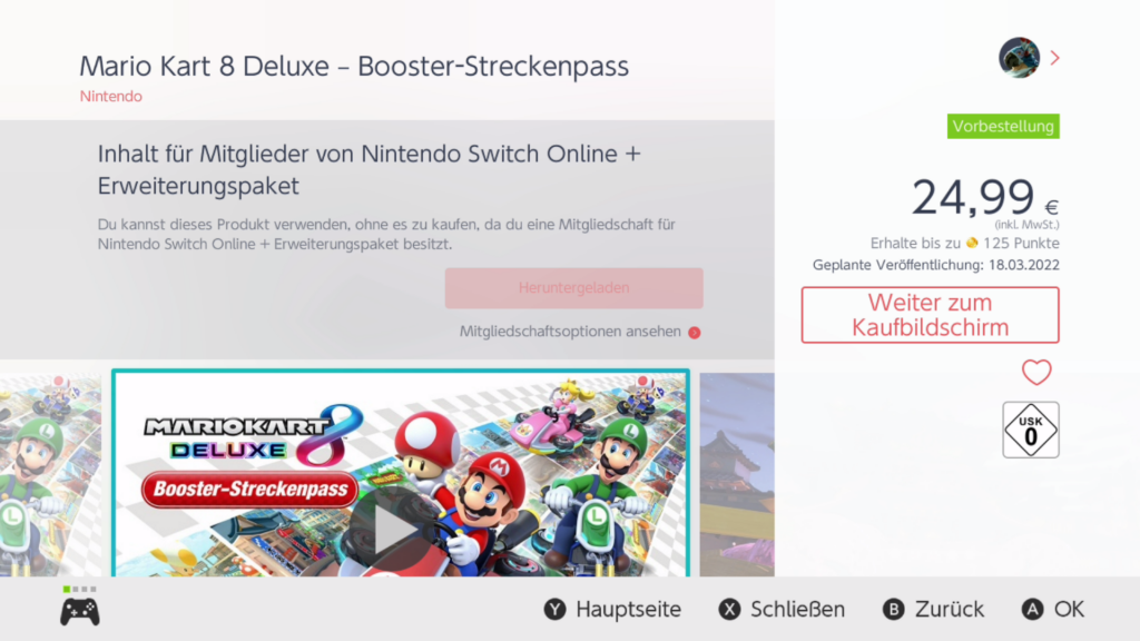 • 8 herunterladen Nintendo Kart kostenlos Booster-Streckenpass (oder vorbestellen) Mario Connect jetzt Deluxe