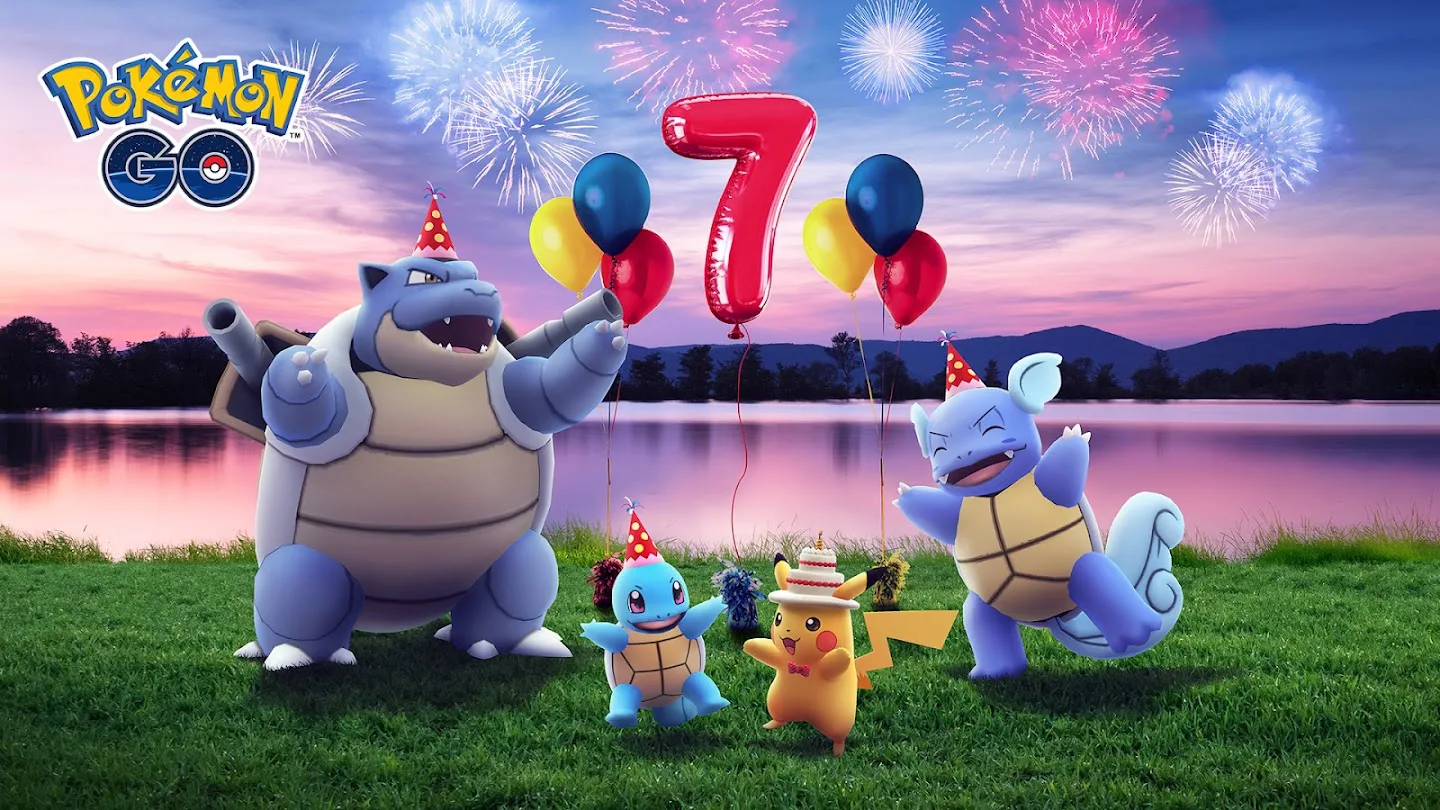 Pokémon GO viert zijn 7e verjaardag met Shiny Mew & Party Hats • Nintendo Connect