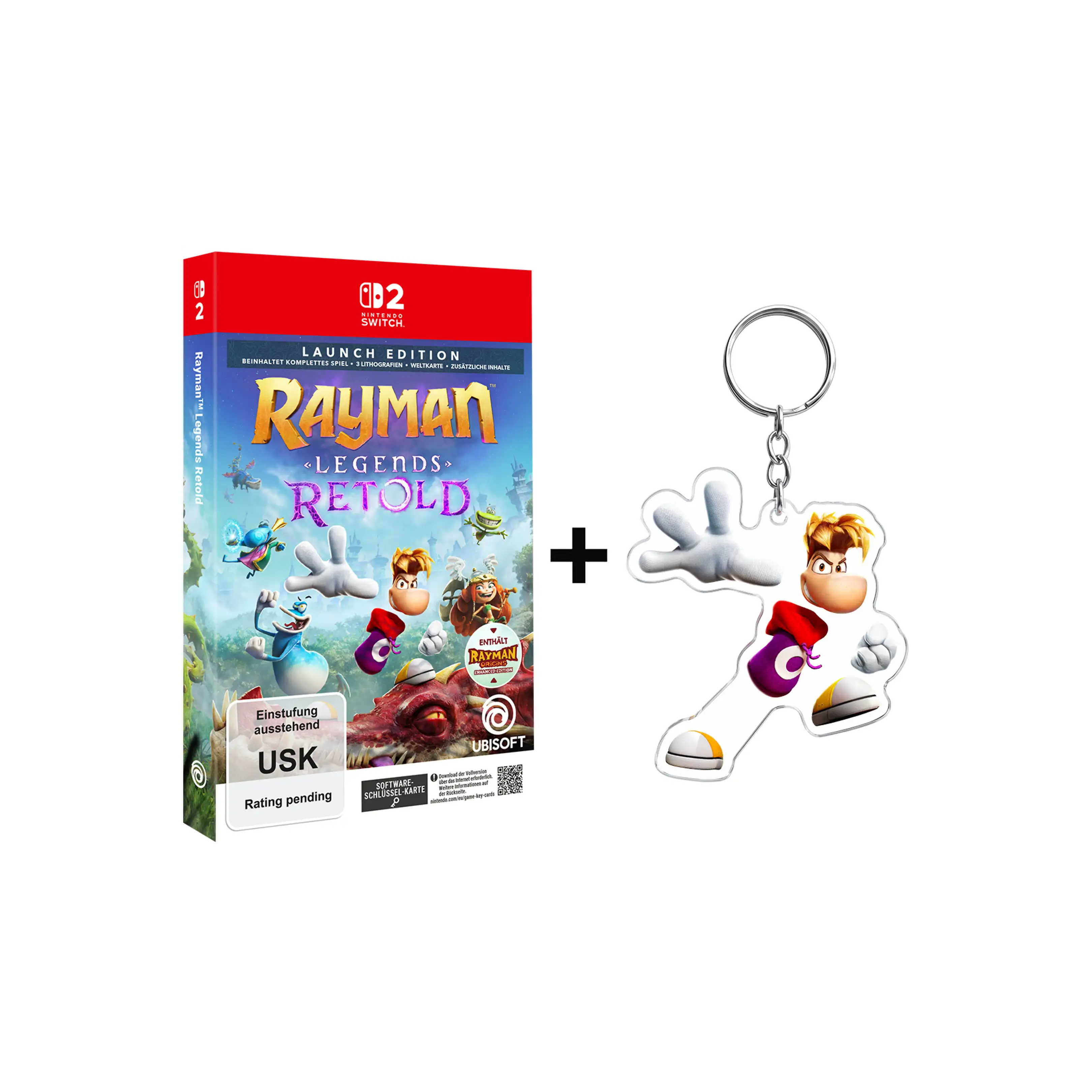 Rayman Legends Retold für Nintendo Switch, inklusive einem Schlüsselanhänger, erhältlich bei MediaMarkt und Saturn.