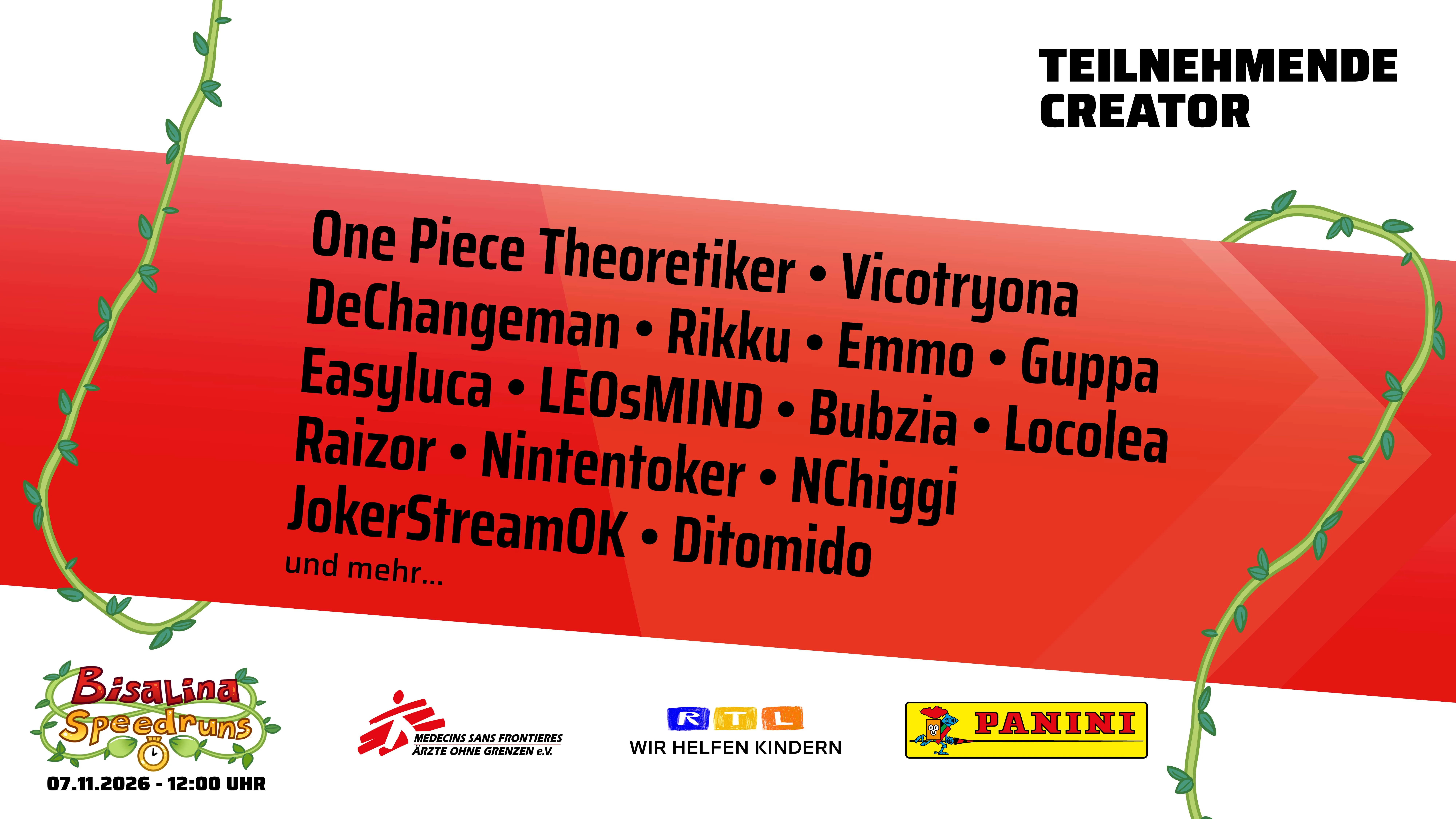 Die Teilnehmer des Bisalina Speedruns zeigen kreative Talente und Engagement in der Gaming-Community.